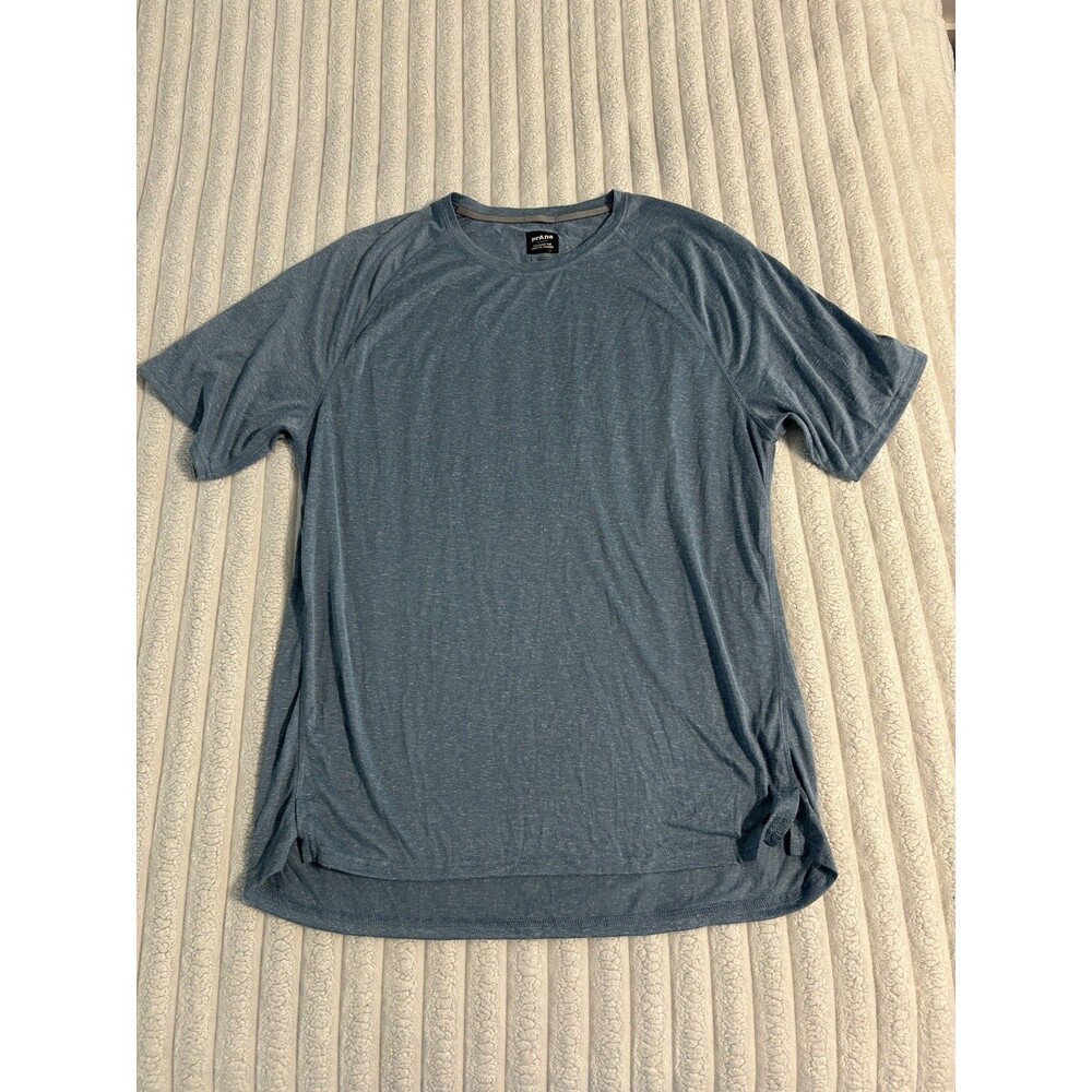 prAna Natural Flow Short Sleeve Crew Neck T Shirt men’s large light blue hemp